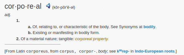 definition corporeal